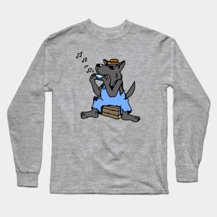 Blues Wolf Long Sleeve T-Shirt